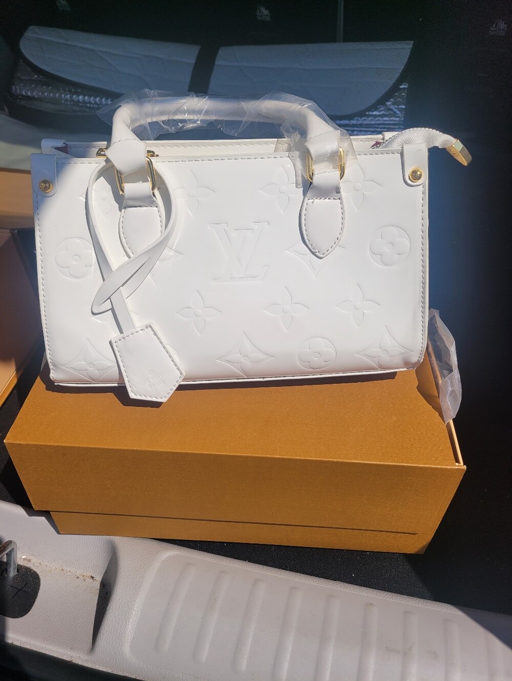 White Leather Crossbody